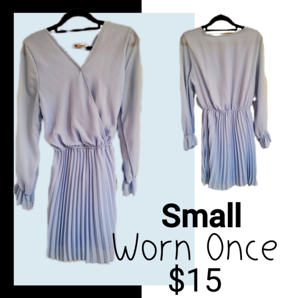 Blue Pleated Dress